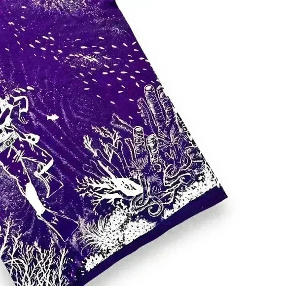 VTG 90s COZUME MEXICO All Over Prints T-shirt Seafloor Frogman Single Stitch XL - Picture 11 of 11